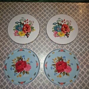 Floral Round Stove Burner Covers Set of 4 Small